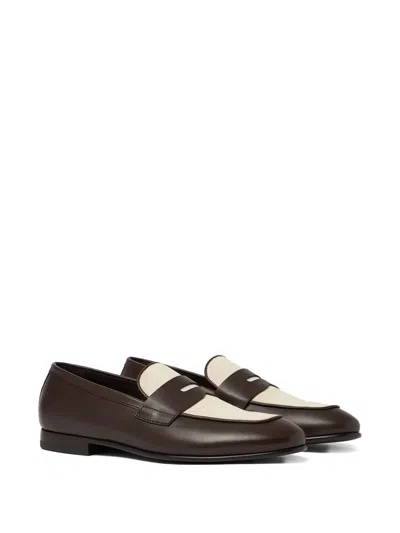 Scarosso Austin Leather Penny Loafers In Brown