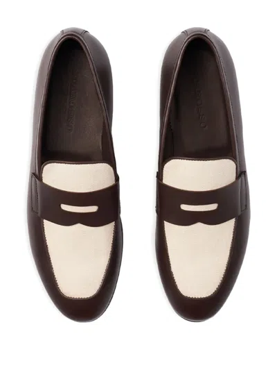 Scarosso Austin Leather Penny Loafers In Brown