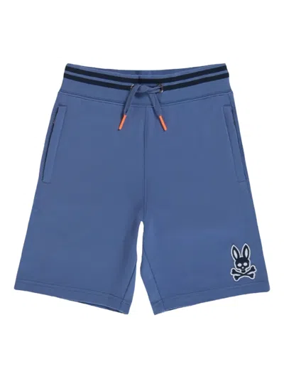 Psycho Bunny Liam Logo-patch Elastic-waist Shorts In Blue