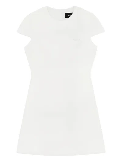 We11 Done Short-sleeve Mini Dress In White