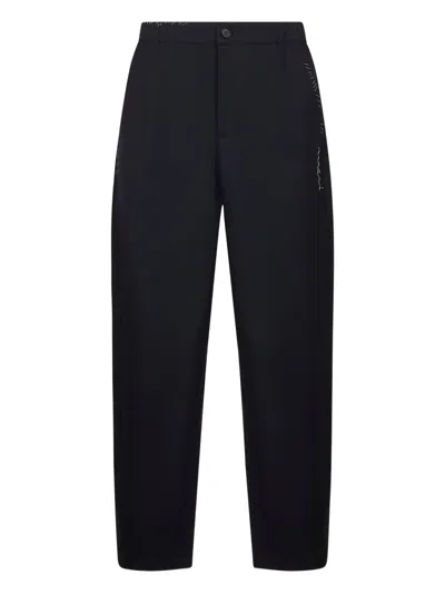 Marni Blue Tropical Wool Straight Leg Trousers