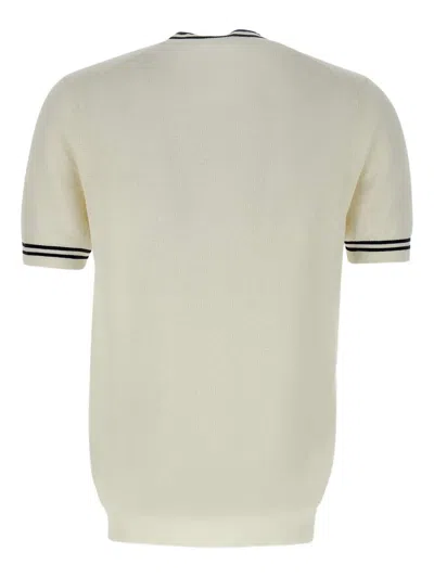 Diktat Ribbed-trimmed Short-sleeved T-shirt In Neutral