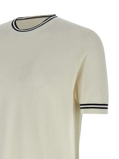 Diktat Ribbed-trimmed Short-sleeved T-shirt In Neutral