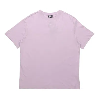 Nike (wmns)  Sportswear Essential Sports Running Training Round Neck Short Sleeve Light Purple T-shir In Pink