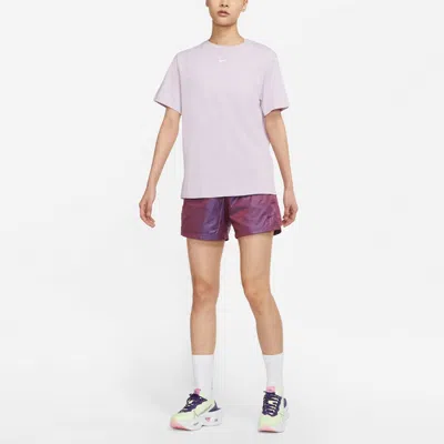 Nike (wmns)  Sportswear Essential Sports Running Training Round Neck Short Sleeve Light Purple T-shir In Pink