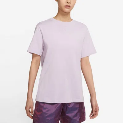 Nike (wmns)  Sportswear Essential Sports Running Training Round Neck Short Sleeve Light Purple T-shir In Pink