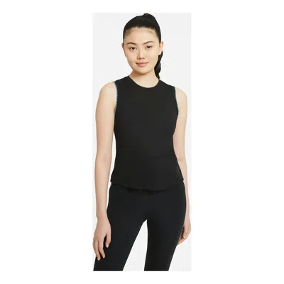 Nike One Fitted Dri-fit Cropped Tank Top In Black