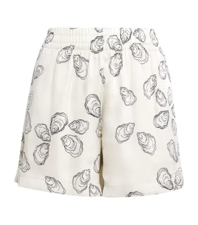 Anine Bing Silk-blend Oyster Shorts