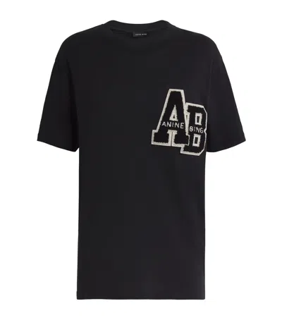 Anine Bing Chenille Patch Lili T-shirt In Black
