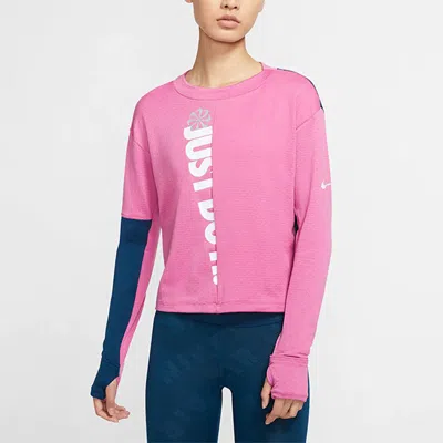 Nike (wmns) As W Nk Icnclsh Sphr Top Crew Cosmic Fuchsia In Pink
