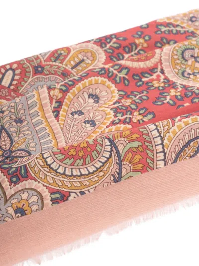 Etro Intricate Paisley Modal Shawl In Pink