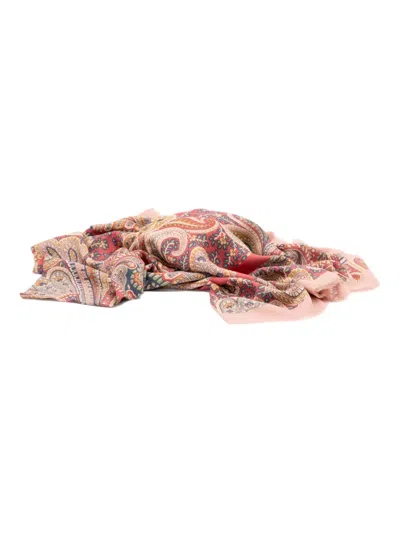 Etro Intricate Paisley Modal Shawl In Pink