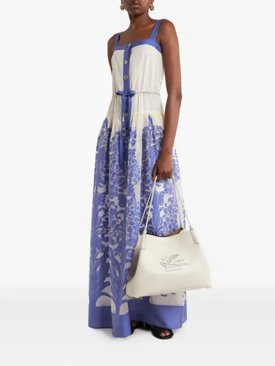 Etro Fil-coupé Dress In Blue
