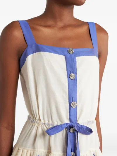 Etro Fil-coupé Dress In Blue