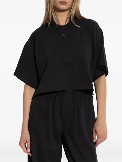 Alexander Wang Short Sleeved Cropped Polo T-shirt