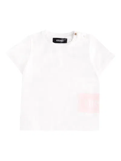 Versace Logo-detail Short-sleeve T-shirt In White