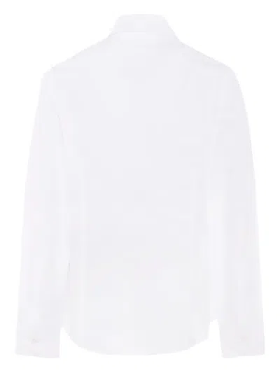 Balmain Logo-embroidered Long-sleeve Shirt In White