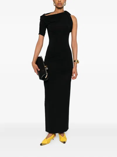 Jacquemus The Drapeado Maxi Dress In Black