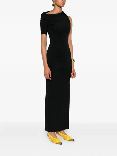 Jacquemus The Drapeado Maxi Dress In Black