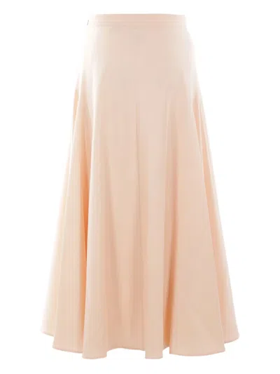 Loro Piana Silk Flared Skirt In Neutral
