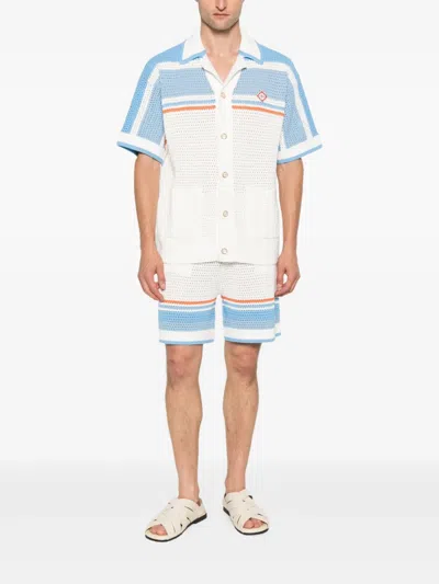Casablanca Cotton Knit Tennis Shirt In White