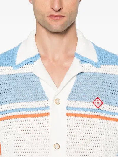 Casablanca Cotton Knit Tennis Shirt In White