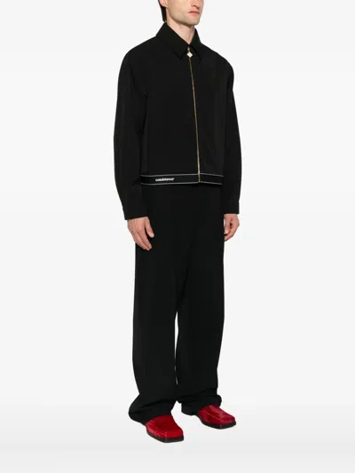 Casablanca Cropped Wool Jacket With Classic Collar In Black