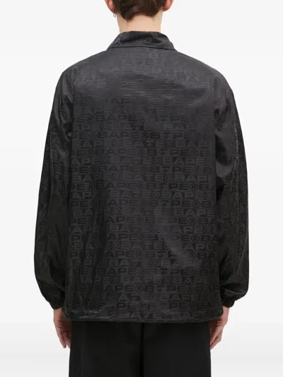 A Bathing Ape Logo-pattern Shirt Jacket In Black