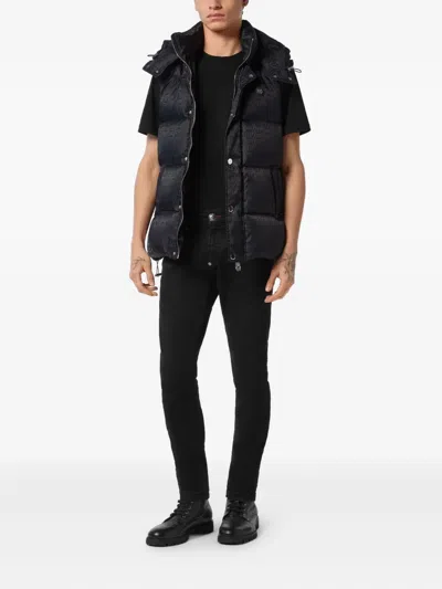 Philipp Plein Monogram Quilted Down Gilet In Black