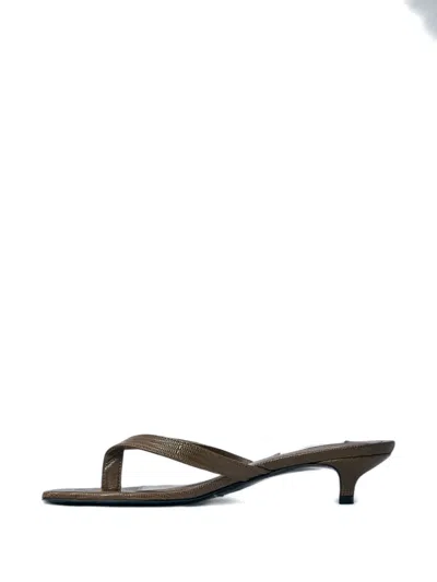Totême Embossed Leather Sandals In Brown