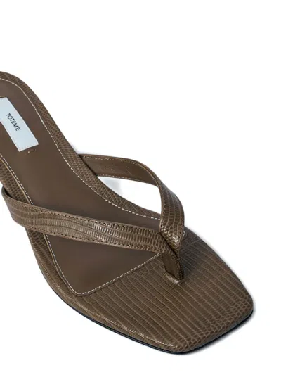 Totême Embossed Leather Sandals In Brown