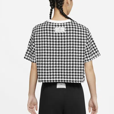 Nike (wmns)  Sportswear Icon Clash Casual Sports Houndstooth Short Sleeve Black T-shirt In Multi