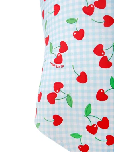 Mc2 Saint Barth Tilda Cherry-print Ruffled Swimsuit In Multi