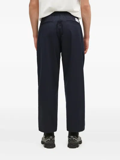 Neighborhood Baggysilhouette Easy Straight-leg Pleated Crepe Drawstring Trousers In Black