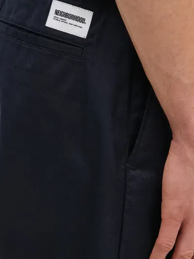 Neighborhood Baggysilhouette Easy Straight-leg Pleated Crepe Drawstring Trousers In Black