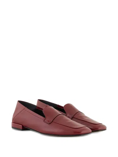 Giorgio Armani Leather Loafers In Brown