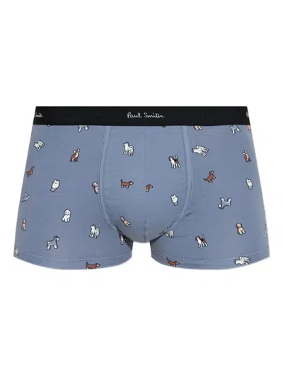Paul Smith Dog-print Boxers In Blue