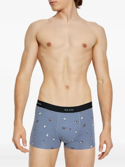 Paul Smith Dog-print Boxers In Blue