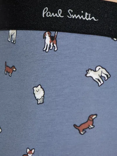Paul Smith Dog-print Boxers In Blue