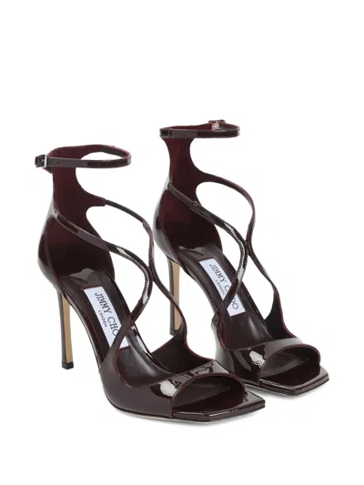 Jimmy Choo Azia95 Sandals With Squared Open Toe And Ankle Strap In Brown