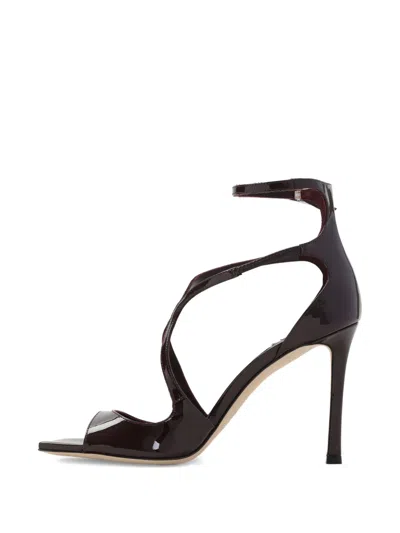 Jimmy Choo Azia95 Sandals With Squared Open Toe And Ankle Strap In Brown