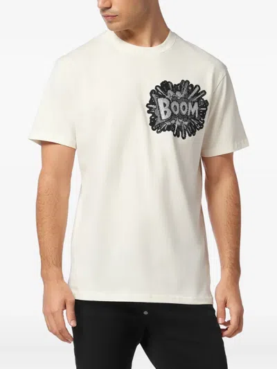 Philipp Plein Boom Sequin-embellished T-shirt In White