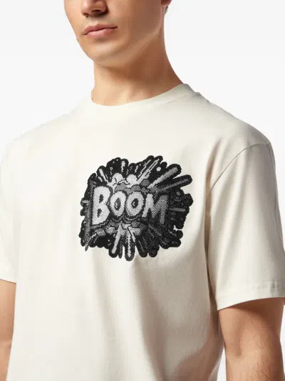 Philipp Plein Boom Sequin-embellished T-shirt In White