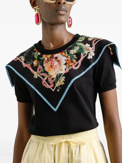 Dolce & Gabbana Cotton-silk T-shirt In Black