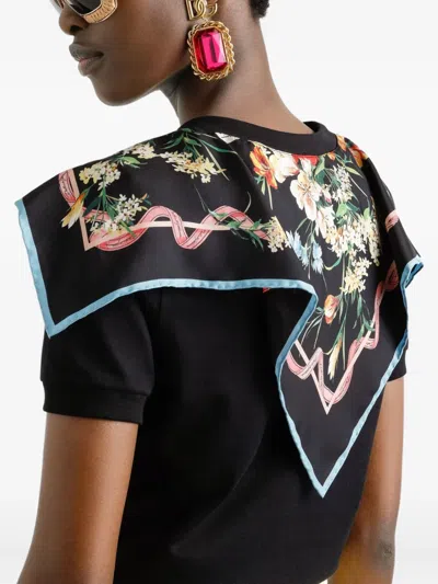 Dolce & Gabbana Cotton-silk T-shirt In Black