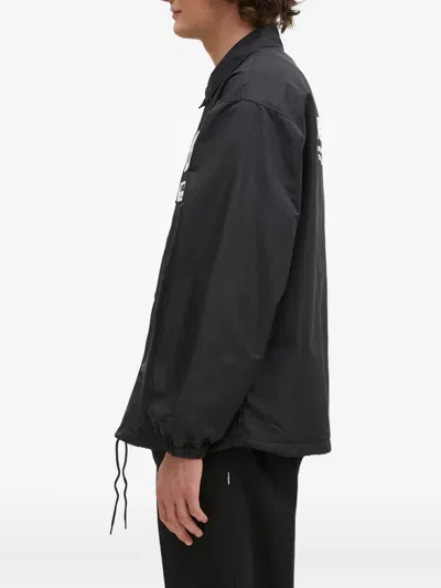 Neighborhood Logo-patch Coach Jacket In Black