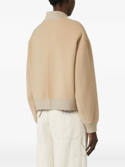 Weekend Max Mara Patch-detail Wool-blend Jacket In Neutral