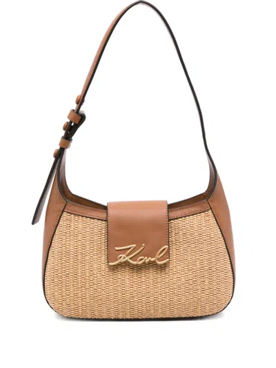 Karl Lagerfeld K/signature Woven Leather Shoulder Bag