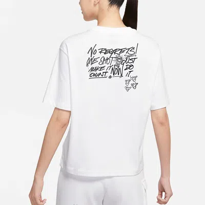 Nike (wmns)  Alphabet Pattern Printing Loose Round Neck Short Sleeve White T-shirt