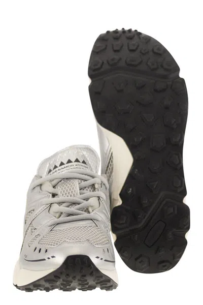 Run Of Leather And Fabric Trainers In Metallic